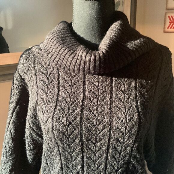 Adrienne Vittadini studio open knit sweater wide sleeve sweater size M - Picture 2 of 10